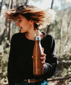 Gourde isotherme Qwetch 500ml Wood Brun