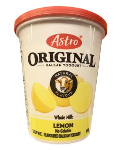 Yogourt naturel sans gélatine, citron Astro 650 g