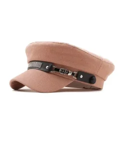 Béret Casquette Femme Coton Rose et Strass