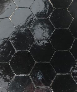 Zellige hexagonal Noir – 10 x 10 cm