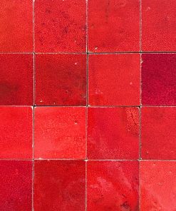 Zellige marocain Rouge Pétillant – 5 x 5 cm